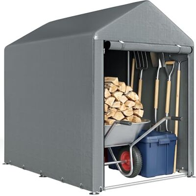 Outsunny Abri de Jardin Tente de Stockage 120x179x165cm Gris Foncé - Publicité Outsunny Abri de Jardin Tente de Stockage 120x179x165cm Gris Foncé - Publicité