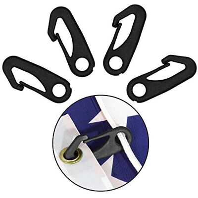 Anley 4 PCS Heavy Duty Flagpole Snap Hook Clips Accessoire de fixation de mât de drapeau Fixez les œillets de drapeau à la corde de drisse Noir - Publicité Anley 4 PCS Heavy Duty Flagpole Snap Hook Clips Accessoire de fixation de mât de drapeau Fixez les œillets de drapeau à la corde de drisse Noir - Publicité