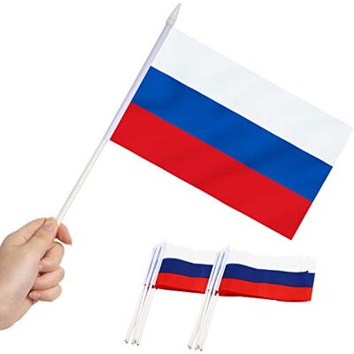 Anley Drapeau de bâton de la Russie, russe Mini drapeau à main 5x8 pouces (12 X 20 cm) avec poteau solide blanc de 12 "(30 cm) Couleur vive et résistant à la décoloration 5.5 x 8 pouces - Publicité Anley Drapeau de bâton de la Russie, russe Mini drapeau à main 5x8 pouces (12 X 20 cm) avec poteau solide blanc de 12 "(30 cm) Couleur vive et résistant à la décoloration 5.5 x 8 pouces - Publicité