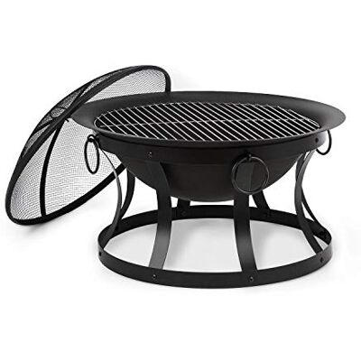 blumfeldt Brasero Brasero extérieur terrasse, Pare-étincelles Amovibles, FireView Concept, Acier thermolaqué, tisonnier et Grille Inclus, Grille : Ø 60 cm, Ø 73 cm Stil: Pentos, Noir - Publicité blumfeldt Brasero Brasero extérieur terrasse, Pare-étincelles Amovibles, FireView Concept, Acier thermolaqué, tisonnier et Grille Inclus, Grille : Ø 60 cm, Ø 73 cm Stil: Pentos, Noir - Publicité