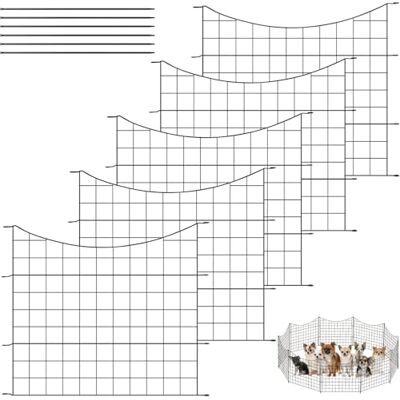 WOLTU Clôture de Jardin, Clôture Décorative, 5 Panneaux Métalliques à Connecter avec Piquet de Terre, en Grille, 64x70 cm, en Forme Arc, Noir - Publicité WOLTU Clôture de Jardin, Clôture Décorative, 5 Panneaux Métalliques à Connecter avec Piquet de Terre, en Grille, 64x70 cm, en Forme Arc, Noir - Publicité