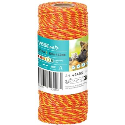 Voss Fil électro-Plastique MiniPet Orange 100m Acier INOX 3x0,20 Fil pour clôtures électriques sûres en Milieu privé pour Chiens, Chats, et Beaucoup d'autres Encore… - Publicité Voss Fil électro-Plastique MiniPet Orange 100m Acier INOX 3x0,20 Fil pour clôtures électriques sûres en Milieu privé pour Chiens, Chats, et Beaucoup d'autres Encore… - Publicité