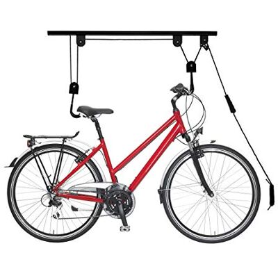 Relaxdays Ascenseur à vélo, Jusqu’à 20 kg, pour Plafond avec câble, Garage et Cave, Porte Bicyclette de Plafond, Noir - Publicité Relaxdays Ascenseur à vélo, Jusqu’à 20 kg, pour Plafond avec câble, Garage et Cave, Porte Bicyclette de Plafond, Noir - Publicité