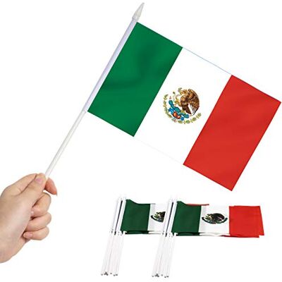 Anley Drapeau de bâton du Mexique, Mexican Mini drapeau à main 5x8 pouces (12 x 20 cm) avec poteau solide blanc de 12 "(30 cm) Couleur vive et résistant à la décoloration Drapeaux - Publicité Anley Drapeau de bâton du Mexique, Mexican Mini drapeau à main 5x8 pouces (12 x 20 cm) avec poteau solide blanc de 12 "(30 cm) Couleur vive et résistant à la décoloration Drapeaux - Publicité