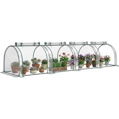 HOMCOM Outsunny Mini Serre de Jardin Tunnel Acier 3,95x1x0,8m Vert et Transparent Serre à Tomates, PVC Haute Densité Anti-UV, 3 Fenêtres avec Zip Enroulables - Publicité HOMCOM Outsunny Mini Serre de Jardin Tunnel Acier 3,95x1x0,8m Vert et Transparent Serre à Tomates, PVC Haute Densité Anti-UV, 3 Fenêtres avec Zip Enroulables - Publicité