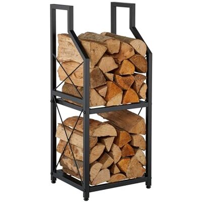 Relaxdays Étagère à Bois , 2 Niveaux, métal, H x l x P : 81,5 x 34,5 x 30,5 cm, étagère intérieure, Support à Bois, Noire - Publicité Relaxdays Étagère à Bois , 2 Niveaux, métal, H x l x P : 81,5 x 34,5 x 30,5 cm, étagère intérieure, Support à Bois, Noire - Publicité