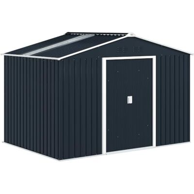 Outsunny Abri de Jardin Acier Galvanisé XXL 5,4 m² 277x195x192cm Gris Foncé Cabanon Jardin Extérieur, Kit de Fondation, Toit en Fibre de Verre, Potres Coulissantes, 4 Aérations - Publicité Outsunny Abri de Jardin Acier Galvanisé XXL 5,4 m² 277x195x192cm Gris Foncé Cabanon Jardin Extérieur, Kit de Fondation, Toit en Fibre de Verre, Potres Coulissantes, 4 Aérations - Publicité