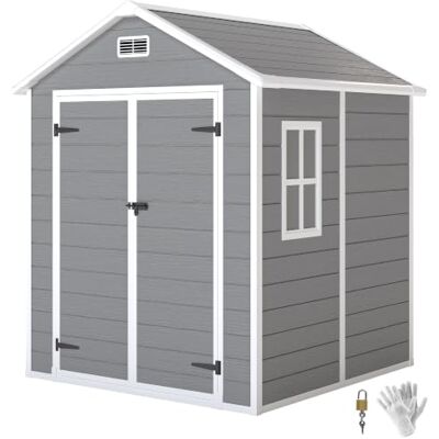 Outsunny Abri de Jardin en Résine 2,7 m² Plancher 182 x 151 x 219 cm Gris Structure en Aluminium, Cabane de Jardin, Cabanon Rangement Outils, Portes avec Serrure et Clés, 3 Fenêtres - Publicité Outsunny Abri de Jardin en Résine 2,7 m² Plancher 182 x 151 x 219 cm Gris Structure en Aluminium, Cabane de Jardin, Cabanon Rangement Outils, Portes avec Serrure et Clés, 3 Fenêtres - Publicité