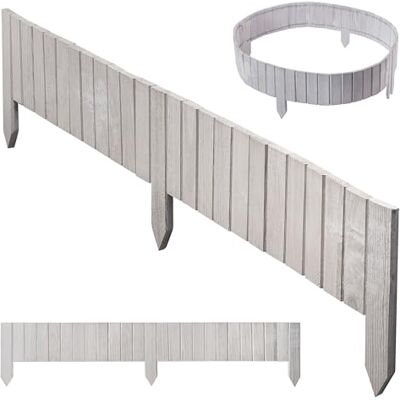 KADAX Bordure de pelouse en bois flexible 116 x 15 cm Bordure de parterre Clôture de jardin flexible Bordure de tonte Blanc - Publicité KADAX Bordure de pelouse en bois flexible 116 x 15 cm Bordure de parterre Clôture de jardin flexible Bordure de tonte Blanc - Publicité
