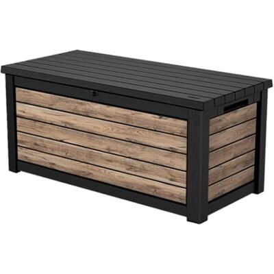 Keter Coffre de rangement jardin 630L Collection Signature Aspect bois Douglas - Publicité Keter Coffre de rangement jardin 630L Collection Signature Aspect bois Douglas - Publicité