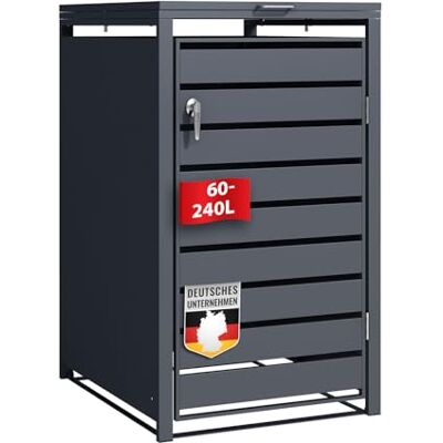 KARAT Abri poubelles avec décor Bois, Structure en Acier Inoxydable 1 à 3 Portes Rangement poubelles de 60 à 240 L – Anthracite avec décor Bois (Gris foncé Magnus, 68 × 80 × 116 cm (1 Porte)) - Publicité KARAT Abri poubelles avec décor Bois, Structure en Acier Inoxydable 1 à 3 Portes Rangement poubelles de 60 à 240 L – Anthracite avec décor Bois (Gris foncé Magnus, 68 × 80 × 116 cm (1 Porte)) - Publicité