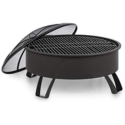 blumfeldt Brasero Brasero extérieur terrasse, Pare-étincelles Amovibles, FireView Concept, Acier thermolaqué, tisonnier et Grille Inclus, Grille : Ø 68 cm, Ø 75 cm Stil: Oreos, Noir - Publicité blumfeldt Brasero Brasero extérieur terrasse, Pare-étincelles Amovibles, FireView Concept, Acier thermolaqué, tisonnier et Grille Inclus, Grille : Ø 68 cm, Ø 75 cm Stil: Oreos, Noir - Publicité