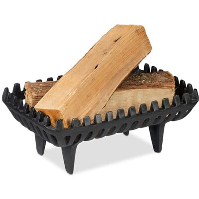 Relaxdays Panier à bûches pour cheminée, HxLxP : 15 x 37 x 26 cm, Fonte Massive, Porte-bûches sur Pieds, Noir - Publicité Relaxdays Panier à bûches pour cheminée, HxLxP : 15 x 37 x 26 cm, Fonte Massive, Porte-bûches sur Pieds, Noir - Publicité