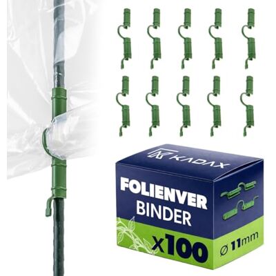 KADAX Lot de 100 clips pour film de serre Diamètre : 11 mm En plastique Pour une fixation sûre du film et du filet d'ombrage sur les tubes - Publicité KADAX Lot de 100 clips pour film de serre Diamètre : 11 mm En plastique Pour une fixation sûre du film et du filet d'ombrage sur les tubes - Publicité