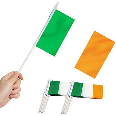 Anley Drapeau de bâton de l'Irlande, Irish National Mini drapeau à main 5x8 pouces avec poteau solide blanc de 12 "- couleur vive et résistant à la décoloration Hibernian 5.5 x 8 pouces - Publicité Anley Drapeau de bâton de l'Irlande, Irish National Mini drapeau à main 5x8 pouces avec poteau solide blanc de 12 "- couleur vive et résistant à la décoloration Hibernian 5.5 x 8 pouces - Publicité