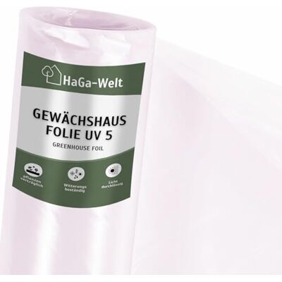 HaGa UV5 Film de Serre 6m x 10m Film PE Transparent comme Tunnel en Plastique, Serre, Serre à tomates résistant aux intempéries résistant aux UV - Publicité HaGa UV5 Film de Serre 6m x 10m Film PE Transparent comme Tunnel en Plastique, Serre, Serre à tomates résistant aux intempéries résistant aux UV - Publicité
