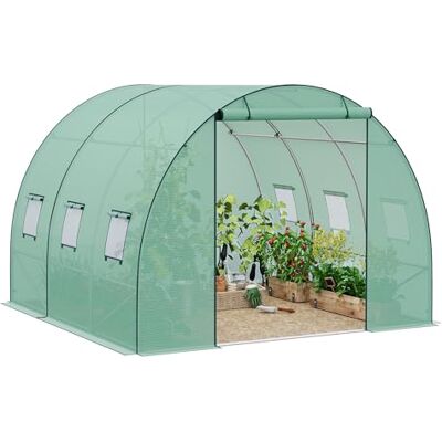 WOLTU Serre de Jardin, Serre de Jardin Tunnel en Tube d’Acier Galvanisé et PE 140g/㎡, 6 Fenêtres Latérales, 1 Porte Zippée Enrouleur, 300x300x200 cm, Vert - Publicité WOLTU Serre de Jardin, Serre de Jardin Tunnel en Tube d’Acier Galvanisé et PE 140g/㎡, 6 Fenêtres Latérales, 1 Porte Zippée Enrouleur, 300x300x200 cm, Vert - Publicité