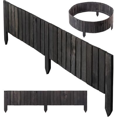 KADAX Bordure de Pelouse en Bois Flexible 116 x 20 cm Clôture de Jardin Enroulable Parterre et Tonte Anthracite - Publicité KADAX Bordure de Pelouse en Bois Flexible 116 x 20 cm Clôture de Jardin Enroulable Parterre et Tonte Anthracite - Publicité
