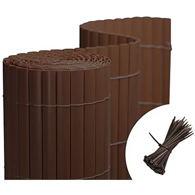 jarolift Canisse en PVC Standard Brise Vue pour Jardin Balcon Terrasse, Extérieur Balcon Clôture Résistante à la Corrosion et aux Intempéries,100 x 400 cm, Marron, Inclus 50 Serre-Câbles Marron - Publicité jarolift Canisse en PVC Standard Brise Vue pour Jardin Balcon Terrasse, Extérieur Balcon Clôture Résistante à la Corrosion et aux Intempéries,100 x 400 cm, Marron, Inclus 50 Serre-Câbles Marron - Publicité