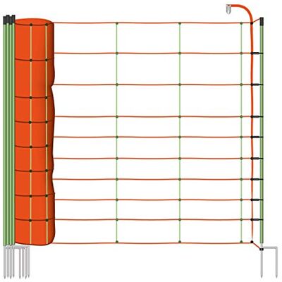 Voss Filet de clôture combiné Euro 50 m, 106 cm, avec 2 Pointes clôture Mouton, clôture de pâturage pour agneaux, chèvres, porcs - Publicité Voss Filet de clôture combiné Euro 50 m, 106 cm, avec 2 Pointes clôture Mouton, clôture de pâturage pour agneaux, chèvres, porcs - Publicité