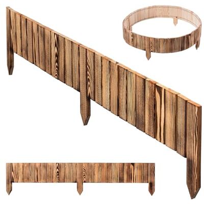 KADAX Bordure de jardin en bois, 116 x 15 cm, bordure de plate-bande, bordure de parterre, clôture en bois flexible, clôture de jardin, clôture pour jardin, clôture de délimitation de parterre - Publicité KADAX Bordure de jardin en bois, 116 x 15 cm, bordure de plate-bande, bordure de parterre, clôture en bois flexible, clôture de jardin, clôture pour jardin, clôture de délimitation de parterre - Publicité