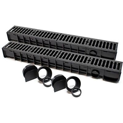 WilTec 2X Caniveau – 1000 x 140 x 115 mm – Capacité de Charge 25 t – avec Grille de recouvrement en Fonte – Drainage Eaux usées Rigole Évacuation Garage - Publicité WilTec 2X Caniveau – 1000 x 140 x 115 mm – Capacité de Charge 25 t – avec Grille de recouvrement en Fonte – Drainage Eaux usées Rigole Évacuation Garage - Publicité