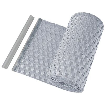 HaGa ® Bandes brise-vue en polyéthylène (PE) de 255 cm x 19 cm, clôture de balcon en rotin synthétique, couleur gris argenté - Publicité HaGa ® Bandes brise-vue en polyéthylène (PE) de 255 cm x 19 cm, clôture de balcon en rotin synthétique, couleur gris argenté - Publicité