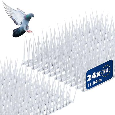 KADAX Lot de 24 pigeons anti-oiseaux en plastique pour balcon, fenêtre, toit, jardin, répulsif contre les oiseaux, protection contre les pigeons, blanc - Publicité KADAX Lot de 24 pigeons anti-oiseaux en plastique pour balcon, fenêtre, toit, jardin, répulsif contre les oiseaux, protection contre les pigeons, blanc - Publicité