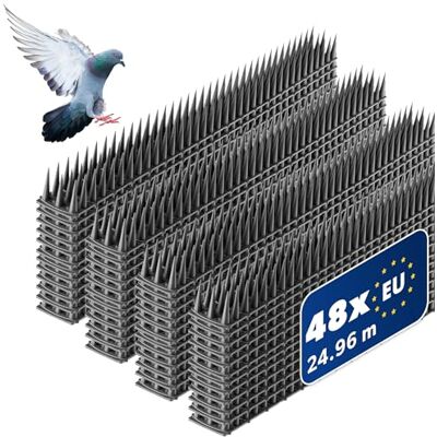 KADAX Lot de 48 Pièces 51x4cm Pic Anti-Pigeon et Anti-Oiseaux, Dissuasif en Plastique pour Balcon, Terrasse et Espaces Extérieurs, Anthracite - Publicité KADAX Lot de 48 Pièces 51x4cm Pic Anti-Pigeon et Anti-Oiseaux, Dissuasif en Plastique pour Balcon, Terrasse et Espaces Extérieurs, Anthracite - Publicité
