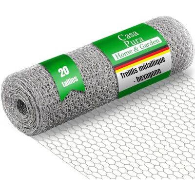 casa pura Grillage en fil de fer zingué Clôture pour poulailler Jardin Treillis de bricolage, Grille résistante aux intempéries, épaisseur du fil 0.8 mm, Maille 13mm (H) 50cm x (L) 25m Galvanisé - Publicité casa pura Grillage en fil de fer zingué Clôture pour poulailler Jardin Treillis de bricolage, Grille résistante aux intempéries, épaisseur du fil 0.8 mm, Maille 13mm (H) 50cm x (L) 25m Galvanisé - Publicité