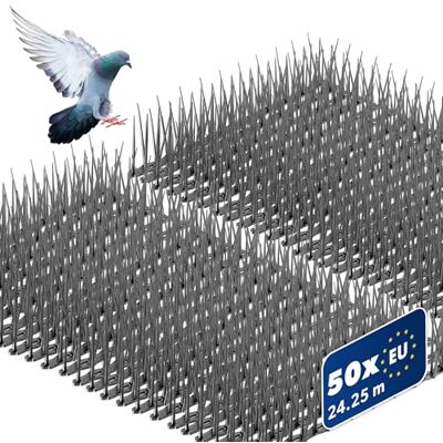 KADAX Lot de 50 pigeons anti-oiseaux en plastique pour balcon, fenêtre, toit, jardin, répulsif contre les oiseaux, protection contre les pigeons, anthracite - Publicité KADAX Lot de 50 pigeons anti-oiseaux en plastique pour balcon, fenêtre, toit, jardin, répulsif contre les oiseaux, protection contre les pigeons, anthracite - Publicité