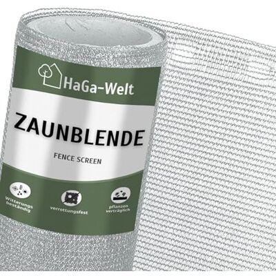 HaGa Panneau de clôture 0,9 m x 10 m avec effet d'ombrage 85 % en gris argenté – Brise-vue et terrasse – Voile d'ombrage – Protection contre la chaleur et le soleil pour les plantes – Résistant aux - Publicité HaGa Panneau de clôture 0,9 m x 10 m avec effet d'ombrage 85 % en gris argenté – Brise-vue et terrasse – Voile d'ombrage – Protection contre la chaleur et le soleil pour les plantes – Résistant aux - Publicité