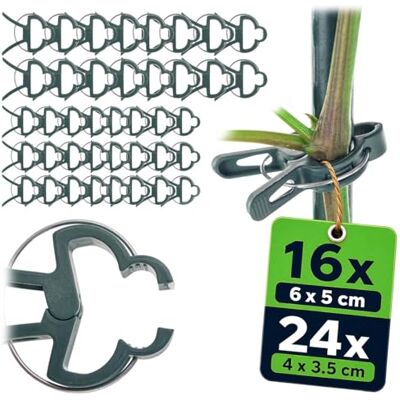 KADAX Lot de 40 clips pour plantes (4 x 3,5 cm + 6 x 5 cm), clips pour plantes grimpantes, tuteur de tomates, pinces à plantes, pinces pour jardin et serre - Publicité KADAX Lot de 40 clips pour plantes (4 x 3,5 cm + 6 x 5 cm), clips pour plantes grimpantes, tuteur de tomates, pinces à plantes, pinces pour jardin et serre - Publicité
