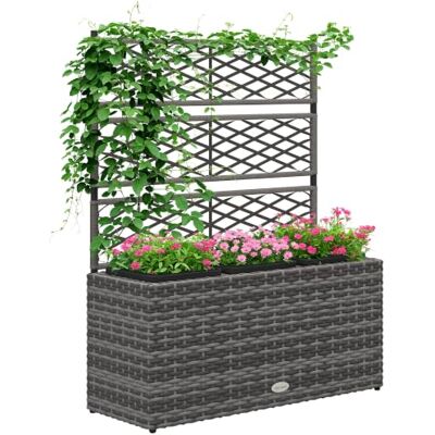 Outsunny Jardinière pour Plantes 33 L 3 Pots 84x30x107cm Gris Noir Bac à Plante Jardinière, Jardin Balcon Patio Terrasse Extérieur, en Résine Tressée et Acier - Publicité Outsunny Jardinière pour Plantes 33 L 3 Pots 84x30x107cm Gris Noir Bac à Plante Jardinière, Jardin Balcon Patio Terrasse Extérieur, en Résine Tressée et Acier - Publicité