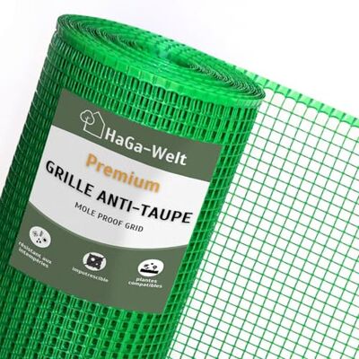 HaGa Grille anti-taupe de 1,2 m de large en plastique vert pour chasser les taupes dans le jardin chasseur de taupes respectueux des animaux Dissuasion des taupes (au mètre) - Publicité HaGa Grille anti-taupe de 1,2 m de large en plastique vert pour chasser les taupes dans le jardin chasseur de taupes respectueux des animaux Dissuasion des taupes (au mètre) - Publicité
