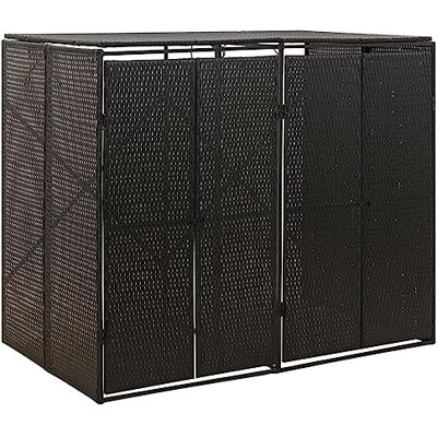 vidaXL Abri pour Poubelle Double Noir 140x80x117 cm Résine tressée - Publicité vidaXL Abri pour Poubelle Double Noir 140x80x117 cm Résine tressée - Publicité