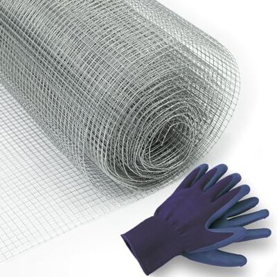 KARAT Grillage métallique galvanisé – Grille de sécurité et Fil de Volière Grillage à Poule Treillis métallique Anti-Rouille, Maillage carrée 6,3 mm, Épaisseur du Fil 0,55 mm (H50 cm x L10 m) - Publicité KARAT Grillage métallique galvanisé – Grille de sécurité et Fil de Volière Grillage à Poule Treillis métallique Anti-Rouille, Maillage carrée 6,3 mm, Épaisseur du Fil 0,55 mm (H50 cm x L10 m) - Publicité