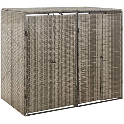 Tomostar Cache Poubelle Extérieur Double, Abri Rangement de Poubelle Double Gris 140x80x117 cm Résine tressée - Publicité Tomostar Cache Poubelle Extérieur Double, Abri Rangement de Poubelle Double Gris 140x80x117 cm Résine tressée - Publicité