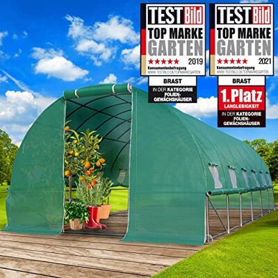 BRAST - Invernadero túnel jardín 18m² (3x6) - 175 g/m² - Greenhouse - Publicité BRAST - Invernadero túnel jardín 18m² (3x6) - 175 g/m² - Greenhouse - Publicité