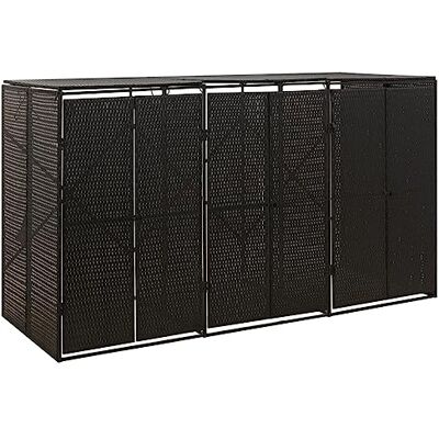 vidaXL Abri pour Poubelle Triple Noir 207x80x117 cm Résine tressée - Publicité vidaXL Abri pour Poubelle Triple Noir 207x80x117 cm Résine tressée - Publicité