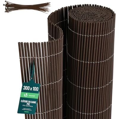 vounot ® Canisse en PVC Ultra Renforcé Brise Vue Occultation Double Face avec Attaches de Fixation Clôture Résistante UV Intempéries pour Jardin Balcon Terrasse 100x300cm Couleur Osier - Publicité vounot ® Canisse en PVC Ultra Renforcé Brise Vue Occultation Double Face avec Attaches de Fixation Clôture Résistante UV Intempéries pour Jardin Balcon Terrasse 100x300cm Couleur Osier - Publicité