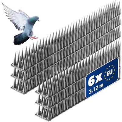 KADAX Pics Anti Pigeon et Anti Oiseaux, Dissuasif afin de Protéger Votre Balcon, Terrasse et Espaces Extérieurs, Repulsif en Plastique (Argent, Lot de 6) - Publicité KADAX Pics Anti Pigeon et Anti Oiseaux, Dissuasif afin de Protéger Votre Balcon, Terrasse et Espaces Extérieurs, Repulsif en Plastique (Argent, Lot de 6) - Publicité