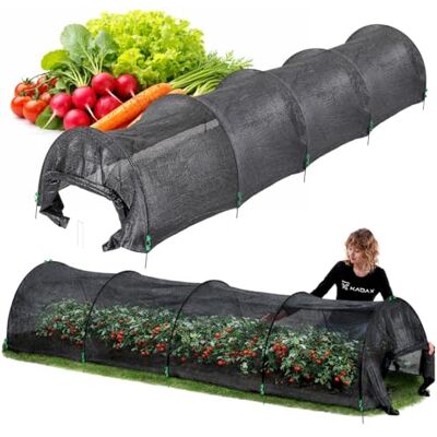 KADAX Tunnel pour plantes 350 x 90 x 70 cm Tunnel à légumes en filet polyéthylène noir Protection UV pour plantes Tunnel en filet avec arcs stables Couverture pour plate-bande surélevée - Publicité KADAX Tunnel pour plantes 350 x 90 x 70 cm Tunnel à légumes en filet polyéthylène noir Protection UV pour plantes Tunnel en filet avec arcs stables Couverture pour plate-bande surélevée - Publicité