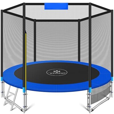 KESSER® Trampoline 366 cm Ensemble complet avec filet de sécurité, échelle, couvre-ressorts et accessoires Trampoline de jardin pour enfants 150 kg Bleu - Publicité KESSER® Trampoline 366 cm Ensemble complet avec filet de sécurité, échelle, couvre-ressorts et accessoires Trampoline de jardin pour enfants 150 kg Bleu - Publicité