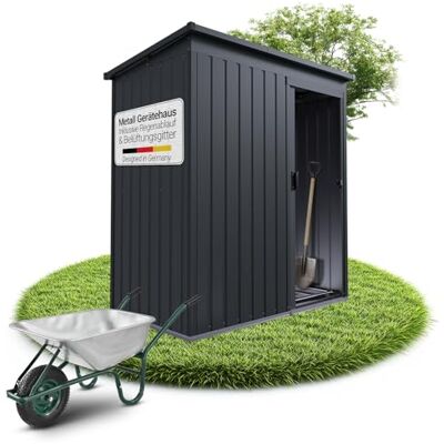Juskys abri métallique S – Gris foncé, résistant aux intempéries avec Cadre de Fondation, Porte coulissante & verrouillable – pour Jardin & Stockage - Publicité Juskys abri métallique S – Gris foncé, résistant aux intempéries avec Cadre de Fondation, Porte coulissante & verrouillable – pour Jardin & Stockage - Publicité