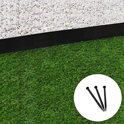 GT Garden Bordure de Jardin Droite Noire 7,8 cm x 10 mètres avec 50 piquets d'ancrage - Publicité GT Garden Bordure de Jardin Droite Noire 7,8 cm x 10 mètres avec 50 piquets d'ancrage - Publicité