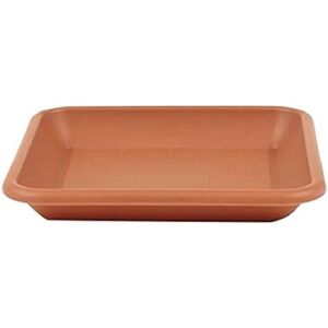 greemotion Soucoupe carrée pour pot de fleur 24 x 24 cm Dessous de pot de fleur en plastique marron aspect terre cuite Plateau pour jardinière résistant aux UV et au gel - Publicité