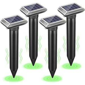 LEMENG Lot de 4 répulsifs anti-taupes solaires à ultrasons pour taupes, serpents, campagnols, gophers et autres répulsifs - Publicité LEMENG Lot de 4 répulsifs anti-taupes solaires à ultrasons pour taupes, serpents, campagnols, gophers et autres répulsifs - Publicité
