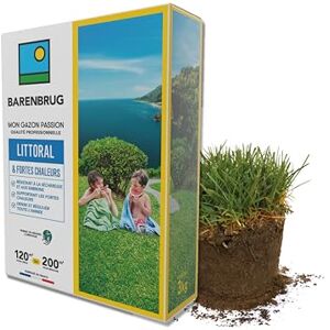 Barenbrug Gazon Littoral & Fortes chaleurs Résistant Sécheresse et Embruns Supportant Fortes Chaleurs Dense et Régulier Toute l’Année Permet de Réduire l'Arrosage Fabriqué en France 3KG - Publicité Barenbrug Gazon Littoral & Fortes chaleurs Résistant Sécheresse et Embruns Supportant Fortes Chaleurs Dense et Régulier Toute l’Année Permet de Réduire l'Arrosage Fabriqué en France 3KG - Publicité