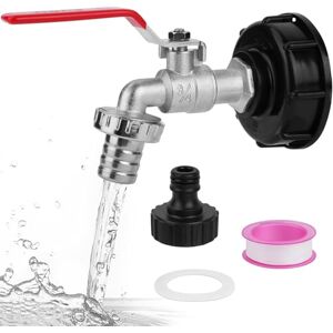 ZISONIX Adaptateur de Réservoir d'eau IBC Connecteur à Filetage 1/2" ou 3/4", Robinet Cuve 1000L pour Récupérateur d'eau de Pluie, Raccords de Tuyau D'arrosage Filetage Gros 60 MM - Publicité ZISONIX Adaptateur de Réservoir d'eau IBC Connecteur à Filetage 1/2" ou 3/4", Robinet Cuve 1000L pour Récupérateur d'eau de Pluie, Raccords de Tuyau D'arrosage Filetage Gros 60 MM - Publicité